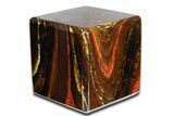 Polished Tiger Iron Stromatolite Cube - Billion Years #352234-1